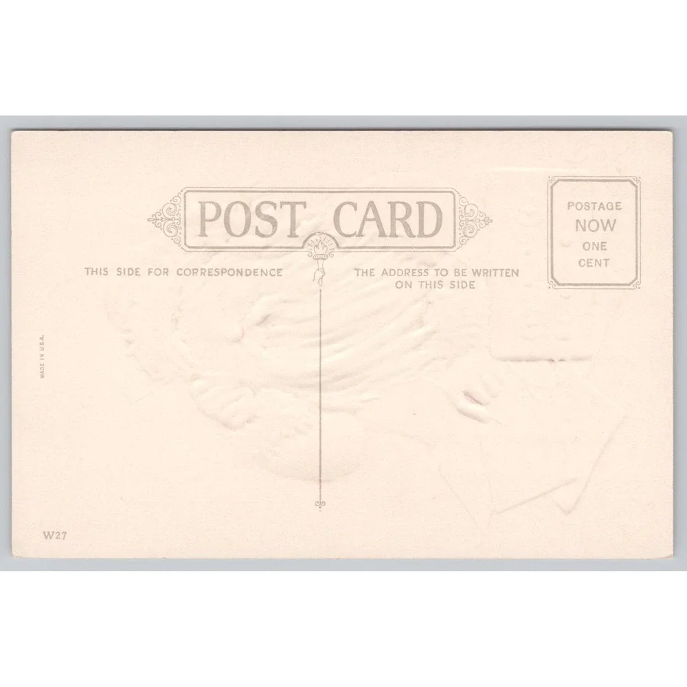 Vintage Santa Radio Headphones Christmas List Embossed Unposted Postcard 1910